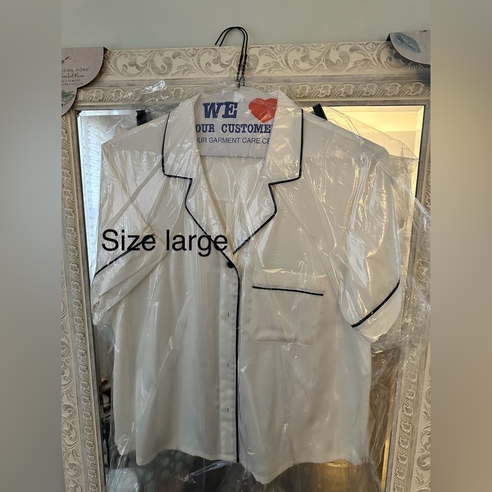 White satin bridal pajamas